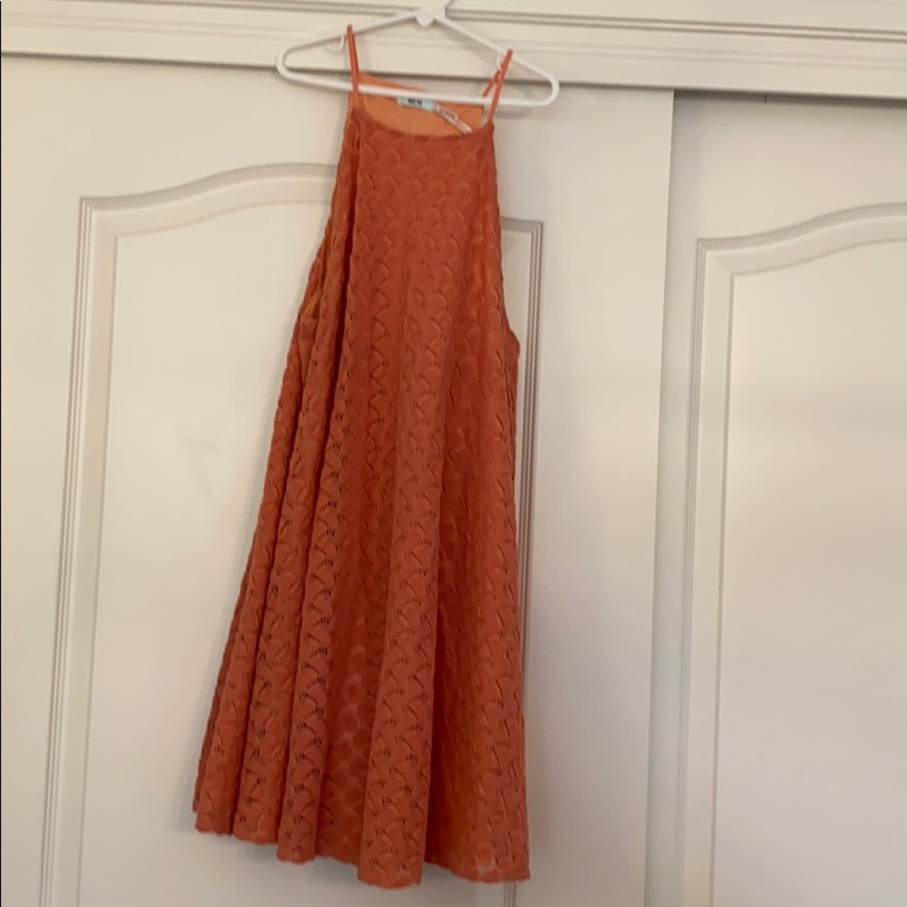 peach orange shift dress